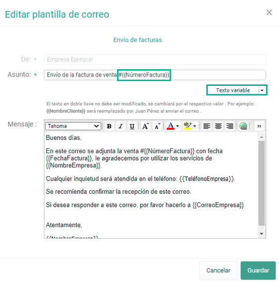 Personaliza los correos para el envío de tus documentos